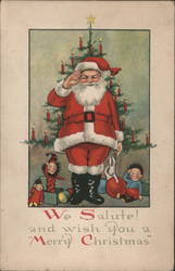 Santa Claus Saluting in Front of Tree Roy J. Best Postcard Postcard Postcard