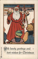 Santa Claus speaks to children Postcard