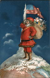 Santa in Red on the north pole Santa Claus Ellen Clapsaddle Postcard Postcard Postcard
