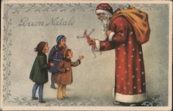 Santa Claus Handing Toys to Children Antonio Collino Postcard Postcard Postcard