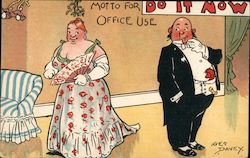 Mistletoe: Motto for Office Use: Do it Now Comic George Davey Postcard Postcard Postcard