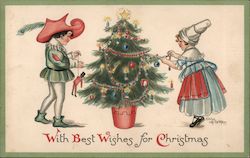 Children in Fancy Dress Decorating a Tree Postcard