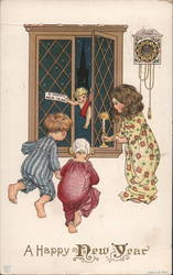 A new year baby wishing children a happy new year Postcard