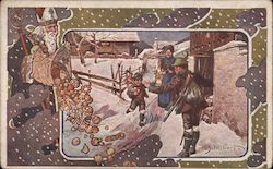 St. Nicholas emptying sack for family Postcard