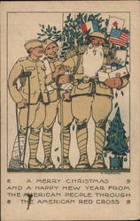 Injured Soldiers Celebrating Christmas Postcard