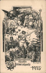 Feldpostkarte; 6 ARMEE (1915) Santa Claus Hermann Vogel Postcard Postcard Postcard