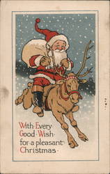 With Every Good Wish for a pleasant Christmas Santa Claus Postcard Postcard Postcard