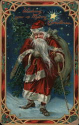 Wishing you a Merry Christmas Santa Claus Postcard Postcard Postcard