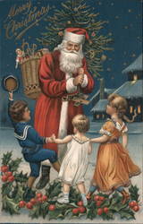Merry Christmas Santa Kids Santa Claus Postcard Postcard Postcard