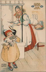 God Jul - Swedish Children Adina Sand Postcard Postcard Postcard