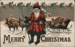 Santa Claus with Sleigh Postcard