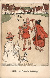 Hark! Mark! The Dogs Do Bark. The Beggars are Coming to Town Christmas Postcard Postcard Postcard
