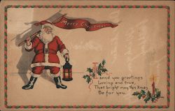 merry Christmas greetings santa Postcard