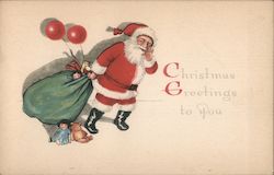 Christmas Greetings to You Santa Claus Postcard Postcard Postcard