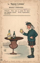 A Scotch Whisky-Drinking Scottish Man in a Kilt Postcard Postcard Postcard