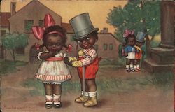 Black cartoon kids Postcard