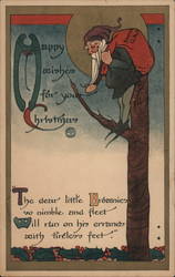 Arts and Crafts Happy Wishes for your Christmas Postcard