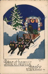 Bonne et Heureuse Annee Postcard