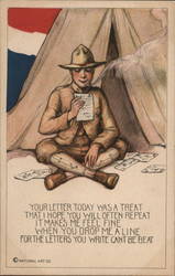 Your letter today was a treat World War I Wall Postcard Postcard Postcard