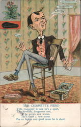 This Cigarette Fiend Caricatures Postcard Postcard Postcard