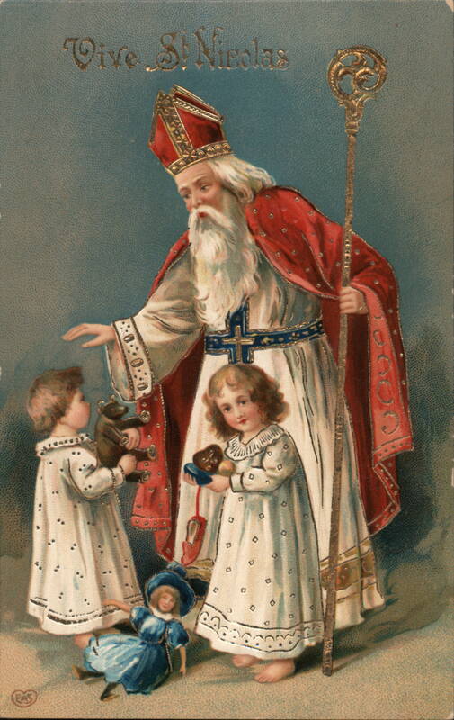 Vive St Nicolas with Children and Toys EAS Santa Claus