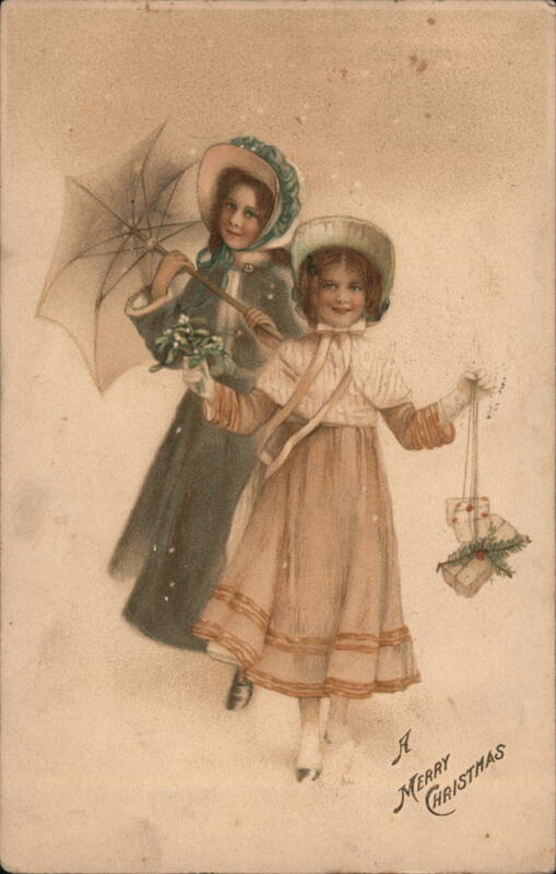 Two Girls in Snow, A Merry Christmas Children
