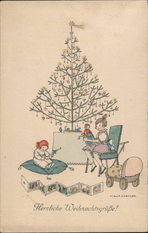 Children with Christmas Tree and Toys, Mela Koehler