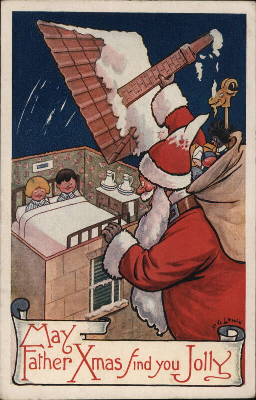 Father Xmas Looking into Children's Bedroom Window
