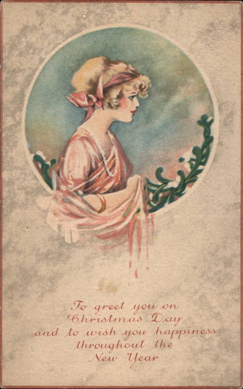 Woman in Profile, Christmas & New Year Greeting