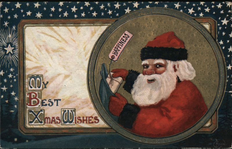 Santa Claus with Bag of Happiness, My Best Xmas Wishes