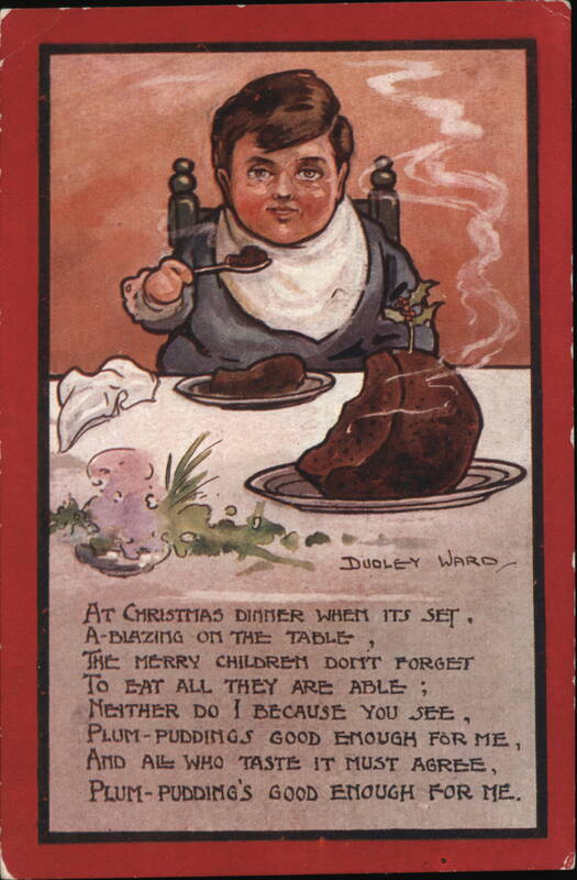 Child Eating Plum Pudding at Christmas Dinner Dudley Ward