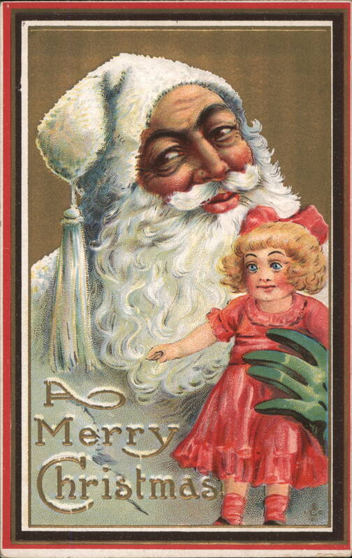 Santa Claus with Young Girl, A Merry Christmas