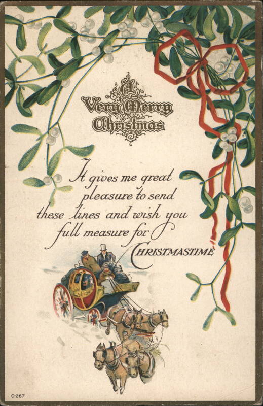 A Very Merry Christmas, Mistletoe and Horse-Drawn Carriage