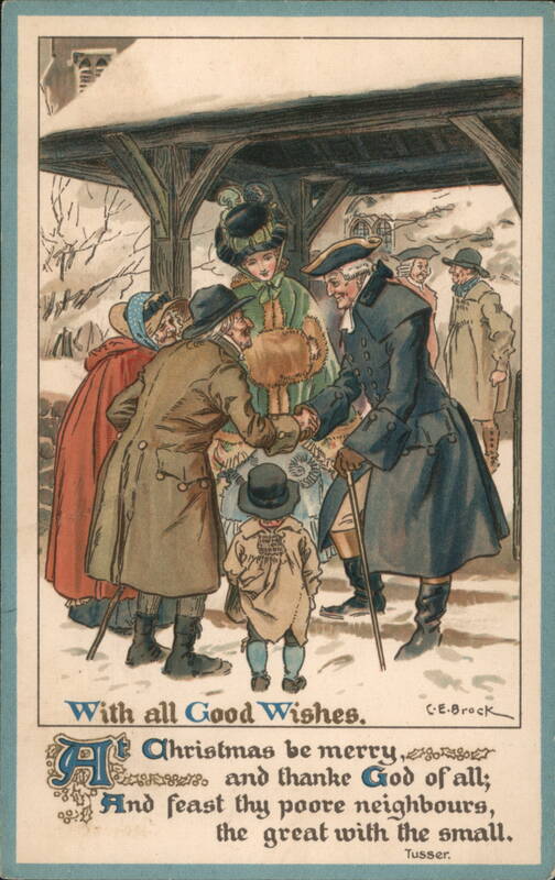 Christmas Greetings, Feasting Neighbors, C.E. Brock