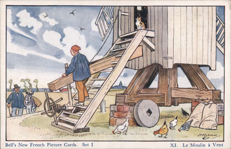 Le Moulin à Vent (Windmill), Bell's New French Picture Cards