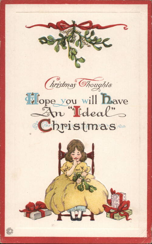 Christmas Thoughts, Girl with Mistletoe Children