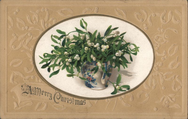 Mistletoe in Vase, A Merry Christmas