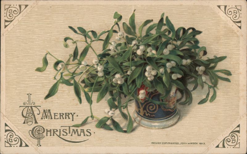 Merry Christmas Mistletoe in Vase