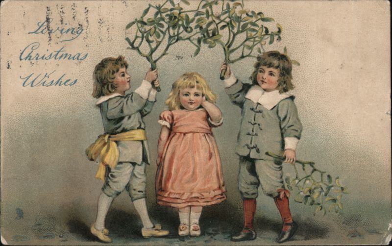 Loving Christmas Wishes, Children with Mistletoe
