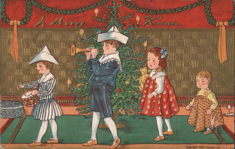 Children Playing Instruments by Christmas Tree, A Merry Xmas