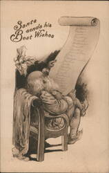 Santa Sends His Best Wishes, Reading List Postcard