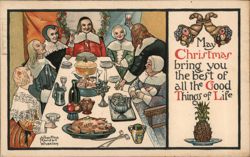 Christmas Dinner Scene by Albertine Randall Wheelan Postcard