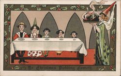 Ye Christmas Pudding Cometh Postcard