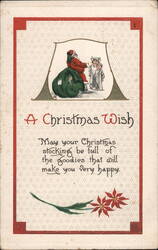 Santa Claus with Children, A Christmas Wish Postcard