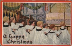 Choir Boys Singing, A Happy Christmas Postcard
