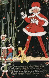 Christmas Scene with Children and Toys, Art by Phyllis Cooper Postcard