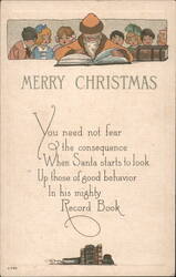 Merry Christmas, Santa Reading Record Book with Children Postcard