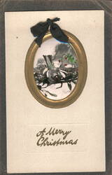 A Merry Christmas - Dead Bird in Oval Frame Postcard