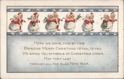 Christmas Children Bringing Cheer, Two by Two Postcard