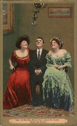 Gee! If One Girl Would Only Leave Me Alone, With The Other. Postcard
